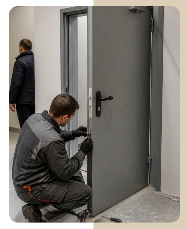 Ремонт противопожарной двери в Электростали по цене 6585 р. | ДвериЛегко-Элк